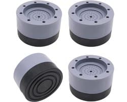 Allecto- Anti-vibratiepads - Geluiddempend - Stabilisatoren mat - Kit - Wasmachine en droger - Ondersteuning - Grijs - Geschikt voor alle modellen - 4 stuks anti-vibratiepads voor wasmachine en droger, geluiddempende stabilisatoren mat kit.