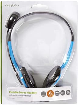 Nedis PC-Headset - On-Ear - Stereo - 2x 3.5 mm - Opvouwbare microfoon - Blauw — thumbnail 2