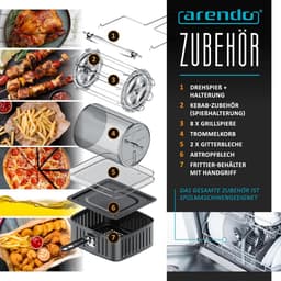 Luchtfriteuse 4-in-1 met 12 programma's: Oven, Grill en Drogen — thumbnail 4