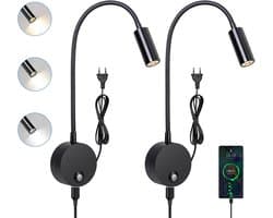 Bedlampjes Hoofdbord - Dubbele Leeslampjes - Bedlamp Slaapkamer Volwassenen - Verlichting