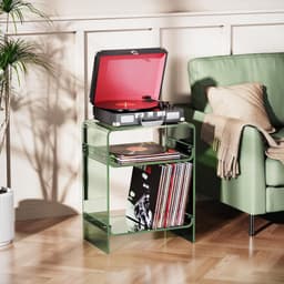 SNJY® Platenspeler Meubel - Platenspeler Kast - LP Houder - Platenhouder - Acryl - 30D x 45B x 58H cm - Groen — thumbnail 2
