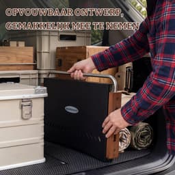 Homavo opvouwbare houtskoolgrill, 38,15 x 20,95 cm, compacte houtskoolbarbecue voor buiten, geschikt voor kamperen, picknicken en tuin, voor 1-4 personen. — thumbnail 2
