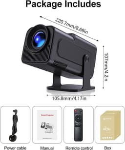 Mini Beamer - 4K Ondersteuning - Mini Projector - Draagbare Beamer - Projector / Beamer - Geïntegreerd Android Systeem - Screen Mirroring Smartphone - Home Cinema - Zwart — thumbnail 2