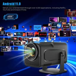 Mini Beamer - 4K Ondersteuning - Mini Projector - Draagbare Beamer - Projector / Beamer - Geïntegreerd Android Systeem - Screen Mirroring Smartphone - Home Cinema - Zwart — thumbnail 4