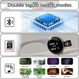 Slaapsprekers - Slaapkussenluidspreker - Slaapkussenluidspreker -Onderkussen Bluetooth Speaker - Witte ruis luidspreker - Stereobas - Draagbare Bluetooth-luidspreker - LED-scherm - Witte Ruis - Draadloos - Wit — thumbnail 3