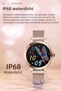 Evy24 Smartwatch Dames 38mm - Horloge Dames - AMOLED - Sporthorloge - Stappenteller - Saturatiemeter - Geschikt voor iPhone & Android - Brons — thumbnail 3