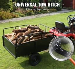 Tuinaanhangwagen - Utility Trailer - Dumpkar - Zwaar Uitgevoerd - met Afneembare Zijkanten - voor Rijden - Grasmaaier - Tractor - Ijzer - 200 x 76 x 76 cm - Zwart — thumbnail 3