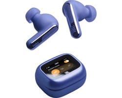 JBL Live Beam 4 – Draadloze Oortjes met Noise Cancelling – Smart Case met Touchscreen - True Wireless Bluetooth – 48 uur – Waterdicht – IP55 - Blauw