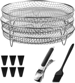 Airfryer Spekrek - Grillrek Accessoires - Dubbel Grillen - Stapelbaar Ontwerp - 3 Rekken — thumbnail 1