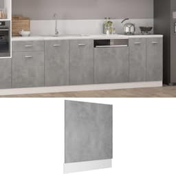 Vaatwasser Paneel - Frontplaat Decoratie - Keuken Integratie - Volledig Geïntegreerd Design - 595 x 3 x 67 cm - Betongrijs — thumbnail 1