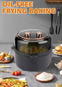 Heteluchtfriteuse - Slimme Tafeloven - Gezond Koken - 6 Voorgeprogrammeerde Menu's - 5.5 Liter Inhoud — thumbnail 3