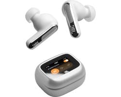 JBL Live Beam 4 – Draadloze Oortjes met Noise Cancelling – Smart Case met Touchscreen - True Wireless Bluetooth – 48 uur – Waterdicht – IP55 - Zilver