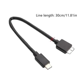 Externe Harde Schijf Kabel - Data Transfer Snoer - Snelle Data Overdracht - Hoge Snelheid 5Gbps - 30cm Lengte - Zwart — thumbnail 2