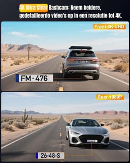 Core® Dashcam Voor en Achter - Dashcam - Dashcam Voor Auto - Zwart - 4cm x 9cm x 6cm — thumbnail 5