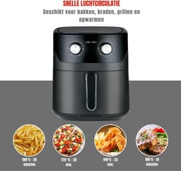 Core® Airfryer xl - Airfryer xxl - Heteluchtfriteuse - Zwart- 39cm x 29cm x 34cm — thumbnail 7