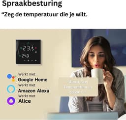 NBAP® Thermostaat voor cv - Draadloos met Wifi - Met App - Zwart — thumbnail 2