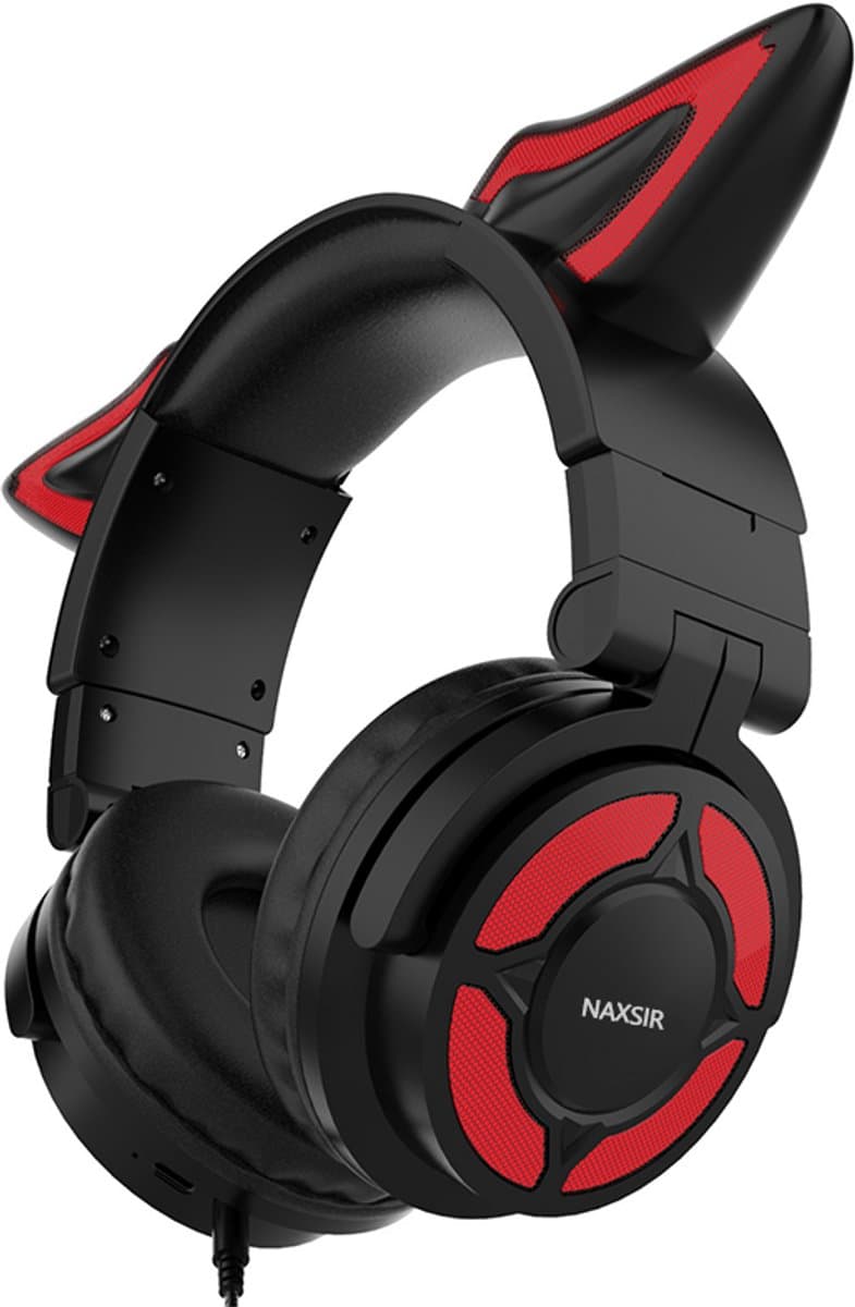 NAXSIR Over-Ear-hoofdtelefoon, verlicht, livestreaming, slimme gamingheadset, zwart — afbeelding 1