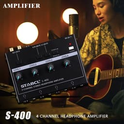 4 Kanaals Hoofdtelefoon Versterker Splitter met Stereo/Mono Input en 3.5mm/6.35mm Output — thumbnail 3