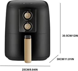 Sensova - Airfryer Oven 5L 1500W - Olievrije Luchtfriteuse voor Thuis met Ovenfunctie - Instelbare Temperatuur 80–200°C - 30 Minuten Timer - Dubbele Draaiknopbediening - Gezond Frituren, Bakken en Grillen op 220-240V — thumbnail 7