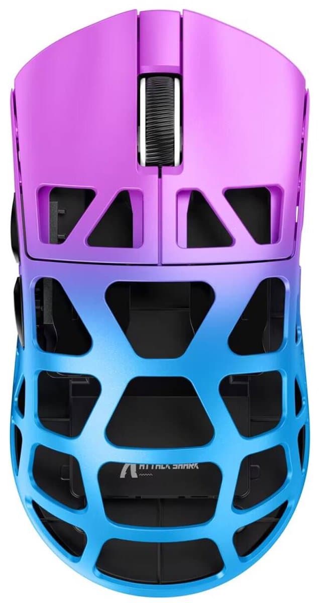 ATTACK SHARK R3 - Draadloze Gaming Muis - Magnesium Alloy - PAW3395 - Ultralichte(46g)- Wired/2.4G/BT5.1 - 26000DPI - Paarse gradiënt — afbeelding 1