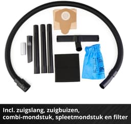 Einhell Accu Nat-/Droogzuiger TC-VC 18/15 Li Solo - Power X-Change - 18 V/Li-Ion - 15 L - 80 mbar - Slanglengte/-diameter: 1.5 m/36 mm - 72 dB - Blaasfunctie - Incl. 10-delige Accessoireset - Excl. accu en lader — thumbnail 4