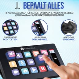 Uniluxe Stream Dock - Streaming Deck - Macro Keyboard 15 Toetsen - Voor Streaming Werk en Productiviteit - Multifunctioneel - Programmeerbaar - Soundboard - Steam deck — thumbnail 4