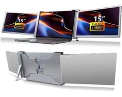 Draagbare Monitor Extensie voor Laptop, 15 Inch Dual Scherm 1920x1080 FHD Uitbreiding