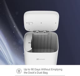 Ezviz RE4 Plus Slimme Robotstofzuiger - LiDAR Navigatie - Dweilen (300 ml) - Obstacle Vermijding - No-Go Zones - Tapijt Detectie - E10 Filter - Automatische Stofbak Legen - Compatibel met Alexa, Google Assistant - Wit — thumbnail 13