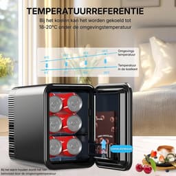 Mini koelkast 4L - Eten & drinken - Organizer - Koel & warm - Auto koelkast - Compact - Zwart — thumbnail 4