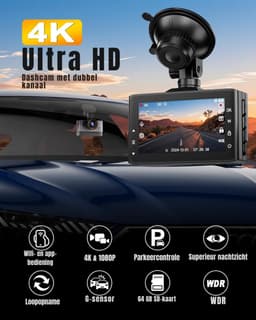 SAVI® Dashcam Voor en Achter - Dashcam - Dashcam Voor Auto - Zwart -‎ 4cm x 9cm x 6cm — thumbnail 5