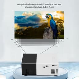 GELLDG Thuisbioscoop Beamer - Mini Projector - 1080P Draagbare Beamer - Compact 125x85x46mm - Meerdere Aansluitingen - Geschikt voor Thuisbioscoop en Filmavonden - Kunststof Behuizing — thumbnail 2