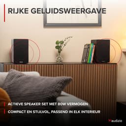 Audizio Toledo premium platenspeler HiFi set met 2 boekenplank speakers - Bluetooth - 80W — thumbnail 4