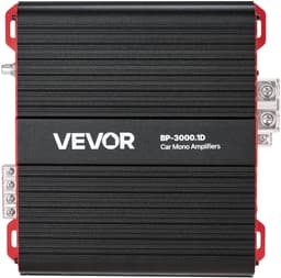 VEVOR Monoblock Auto-Versterker 3000 W Rms Max 1/2/4 Ohm, Audioversterker (Klasse D / 1-Kanaals) met Afstandsbediening voor Subwooferniveau, Laagdoorlaatfilter, Basversterking en Volumeregeling — thumbnail 2