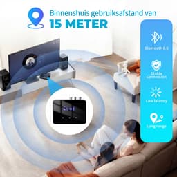 Bluetooth Transmitter & Receiver 3 in 1 - BT 6.0 - 3.5MM AUX / RCA / Optisch / Coaxiaal - Bluetooth Zender - Bluetooth Ontvanger - Bluetooth Transmitter - Bluetooth Receiver - DAC Converter - Ultra — thumbnail 3