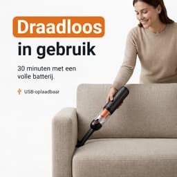 Mondura® PowerClean Pro - Kruimeldief Snoerloos - Auto Stofzuiger - Handstofzuiger 3-in-1 – Mini Kruimelzuiger Voor Hondenharen – Air Duster – 6 Opzetstukken — thumbnail 4