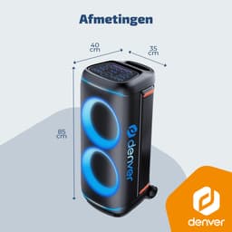 Denver Bluetooth Speaker Party Box - Discolichten - Partybox - Incl Microfoon - Luidspreker - BPS470 — thumbnail 2