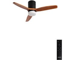 CREATE - Plafondventilator 40W silent 100% hout - S - Met licht - Afstandsbediening- WIND CALM NATURAL WOOD — afbeelding 1
