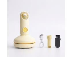 Mini bureaustofzuiger - Draadloze bureaustofzuiger - Stofzuiger - USB oplaadbaar - Twee windsnelheden - Geschikt voor kantoor, thuis en in de auto - 15x8,5 cm - Geel