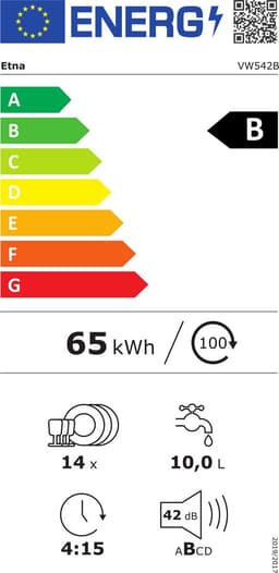 ETNA VW542B - inbouw vaatwasser - 60 cm - RVS - Energieklasse B - 14 couverts - 9 programma's - LED binnenverlichting - vloerprojectie — thumbnail 2