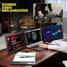 RONN® Professionele Portable Monitor Pro 2024 - Inclusief Beschermhoes en Kabels - Krachtige Laptop Scherm Uitbreider - Zwart - ‎36cm x 21cm x 4cm — thumbnail 4