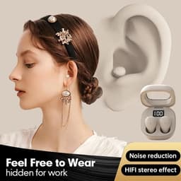 Draadloze Slaapoordopjes voor Zijslapers – Noise Blocking Earbuds – Klein Ontwerp – 6 Uur Speeltijd met 120 Uur Oplaadcase – IPX7 Waterdicht – Bluetooth 5.3 – Slaap Oordopjes – lichtbeige — thumbnail 2