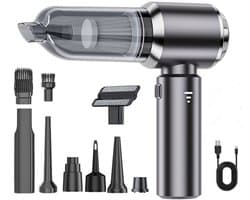 Autostofzuiger - Handstofzuiger - Draadloze stofzuiger - 16000 Pa, 6000 mA - Drie snelheidsstanden - Geschikt voor auto's en huisdieren