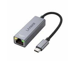 LAANAR® Ethernet Adapter USB C kabel - 1000Mbps - USB C naar Ethernet / Internet - Internet Adapter - Lan Netwerkadapter 1 Gbps Gigabit - RJ45 naar USB geschikt voor Windows/Mac/Laptop/MacBook/Surface Pro - Netwerk Dongle USB C