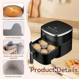 6 Stuks Silicone Vormen Voor Airfryer Muffin En Ei Vormen Herbruikbare Ovenvormen Anti-Aanbak Voor Muffins Pudding En Bakken Geschikt Voor Airfryer En Oven — thumbnail 4