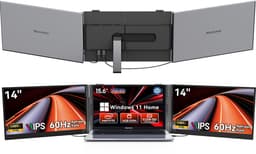 Blackview Hibook6-N150 Laptop (16G+512G) + DCM6 14" Dubbele Draagbare Monitor Set, Efficiënt Kantoor Accessoires (Laptop Tas/Muis/Toetsenbordstickers, Grijs) — thumbnail 1