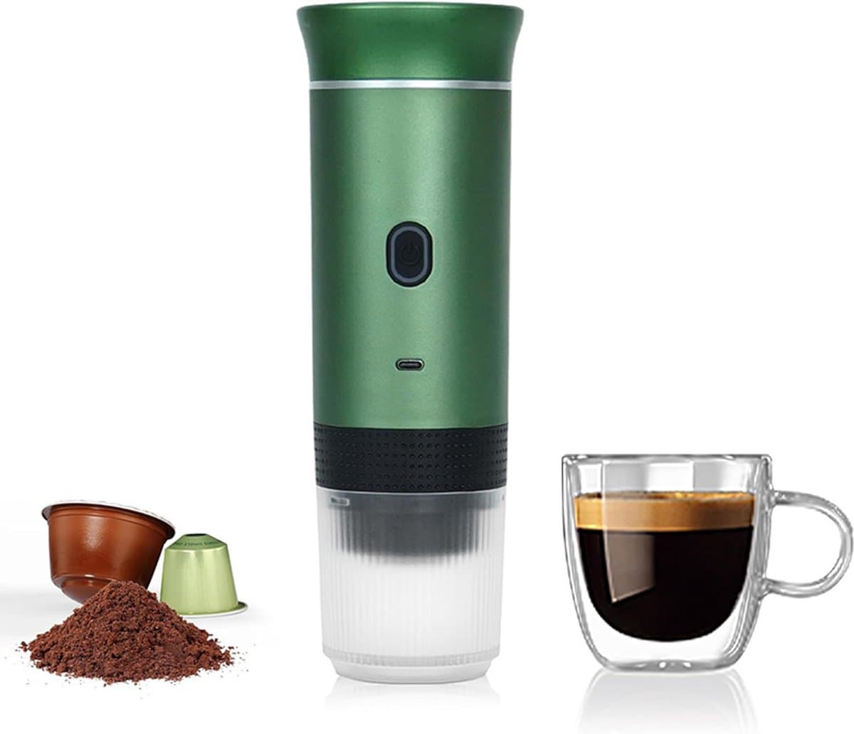 Draagbare koffiemaker, 3-in-1 koffiezetapparaat, mini elektrische koffiezetapparaat voor kampeerders, pendelaars en koffieliefhebbers — afbeelding 1