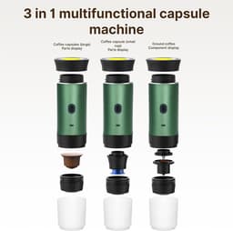 Draagbare koffiemaker, 3-in-1 koffiezetapparaat, mini elektrische koffiezetapparaat voor kampeerders, pendelaars en koffieliefhebbers — thumbnail 3