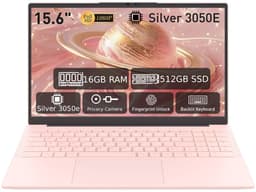 Laptop 15,6 inch, 16 GB DDR4, 512 GB SSD, Dual-Core 3050E (tot 2,80 GHz), notebook met vingerafdruksensor, verlicht toetsenbord, dubbele luidsprekers, HDMI, laptop voor studenten en kantoor — thumbnail 1