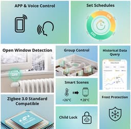 Thermostaat - Slimme Thermostatische Radiatorklep - Intelligente Thermostaat Temperatuurregelaar - APP & Voice Control - Werkt met Alexa Google Home — thumbnail 5