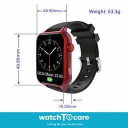 WatchToCare Pulse GPS Alarmhorloge Senioren | Camera | Valdetectie | 3-4 Dagen Accu | Discreet Design | Zonder Abonnement | Zwart — thumbnail 3